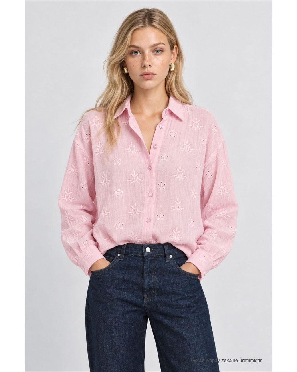 Happiness İstanbul Pink Long Sleeve Button Front Shirt