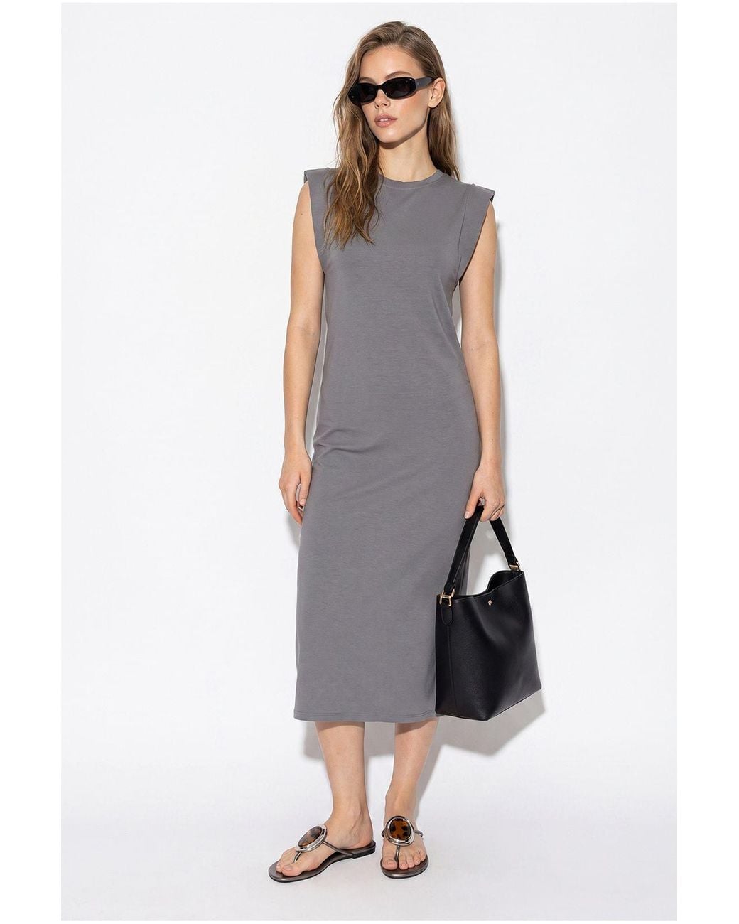 Bianco Lucci Gray Midi Dress