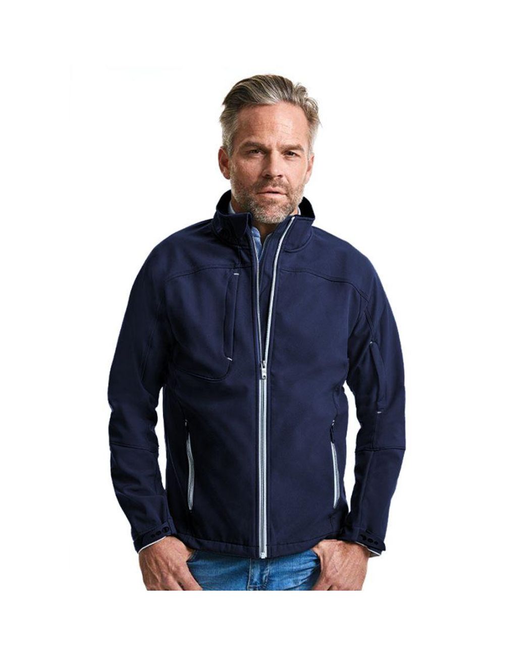 Russell Blue Bionic Softshell Jacket (French) for men