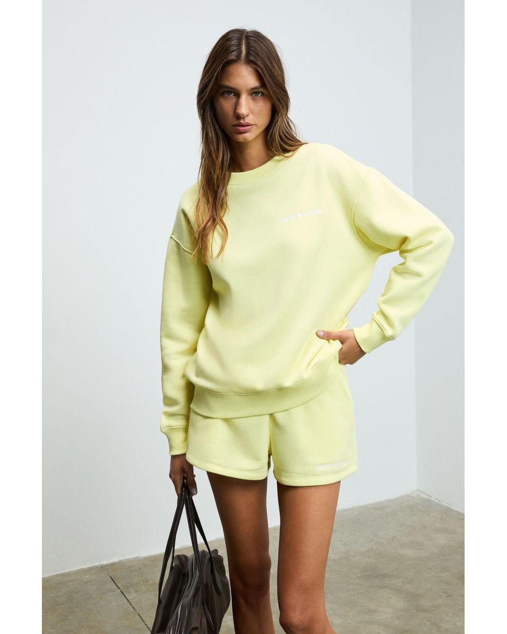 Grimelange Yellow Oversized Crew Neck Sweatshirt
