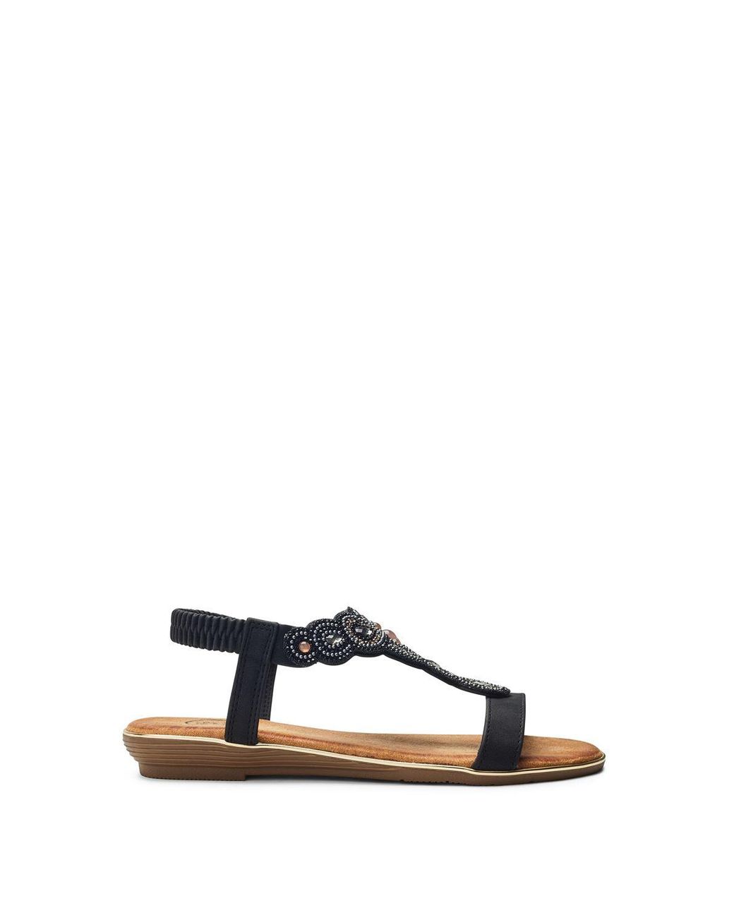 b.soleful Black Lilisha Sandals Faux Leather