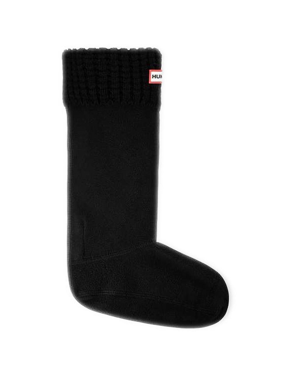 Hunter Black Original Waffle Cuff Tall Boot Socks for men