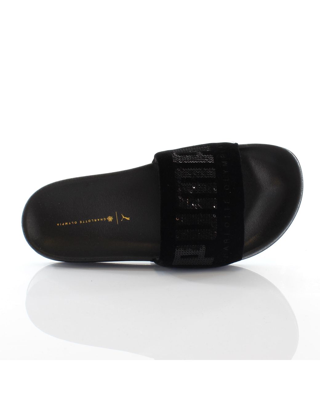 PUMA Black X Charlotte Olympia Leadcat Ftr Slide Slip On Sandals 371837 01