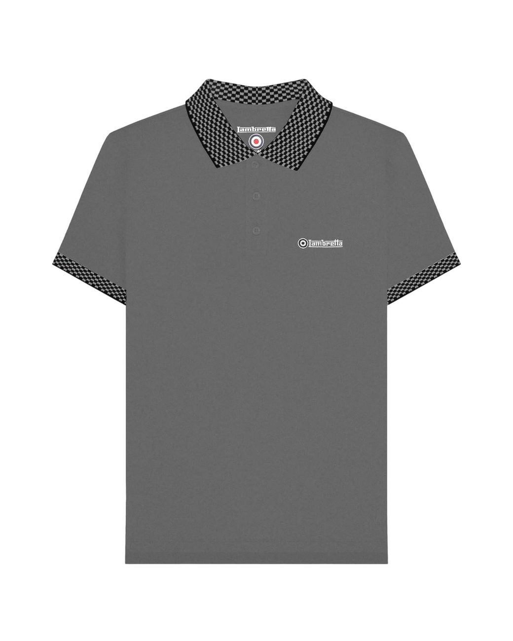 Lambretta Gray Ss25 Two Tone Polo Shirt (Steel) for men