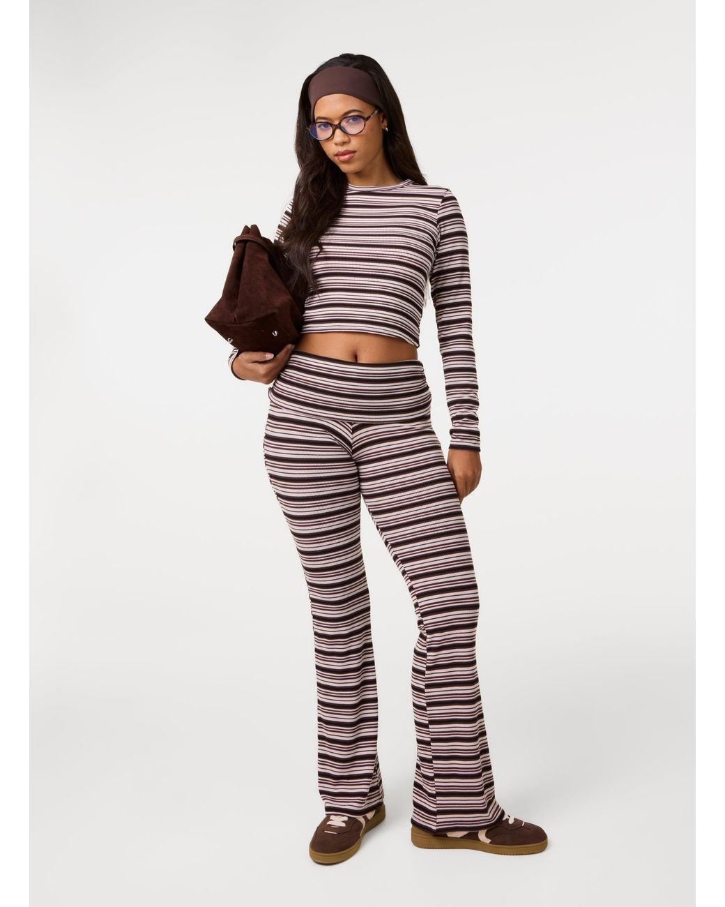 Pink Vanilla Red Stripe Crew Neck Top