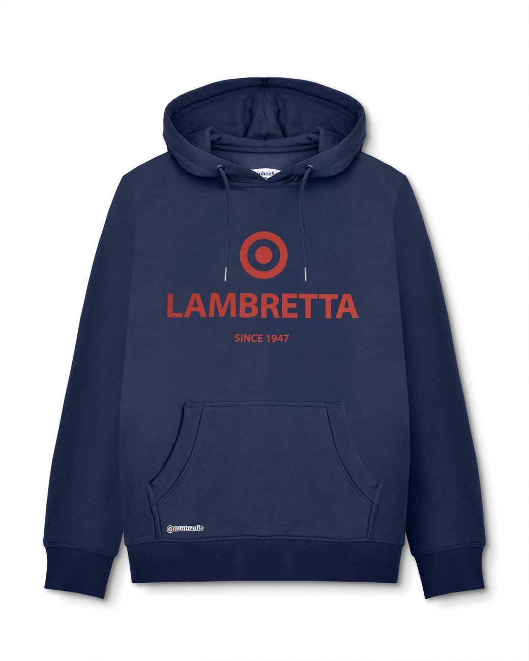 Lambretta Blue Hoodie Oth Dark Drawstring Textile