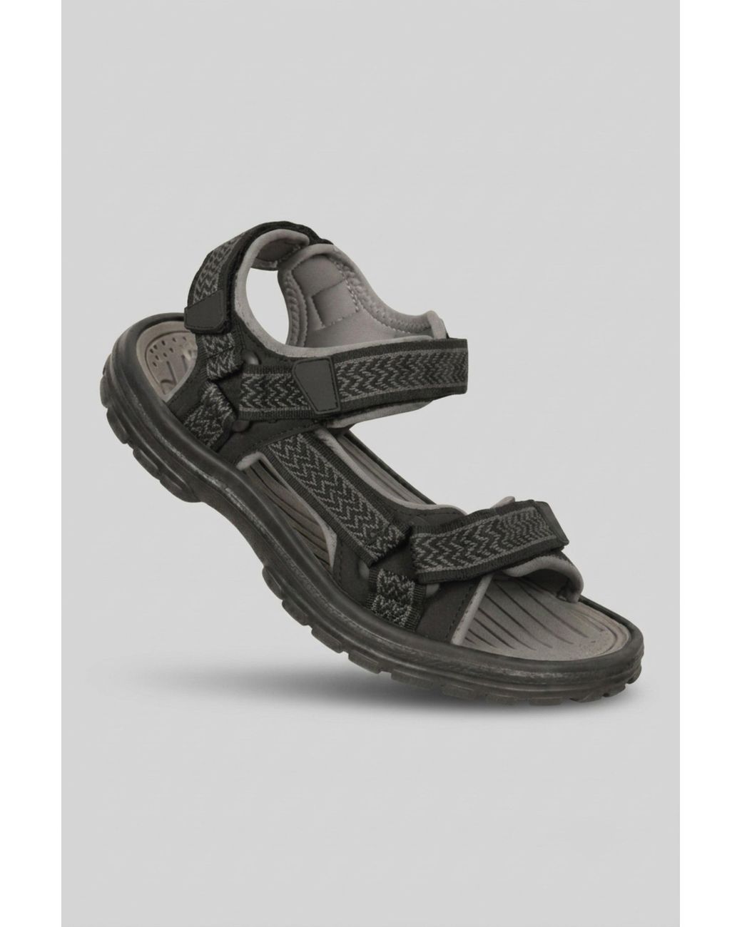 Mountain Warehouse Black 'Crete' Sandals Cushioned Footbed Open Toe Comfy Summer Holiday Shoes for men