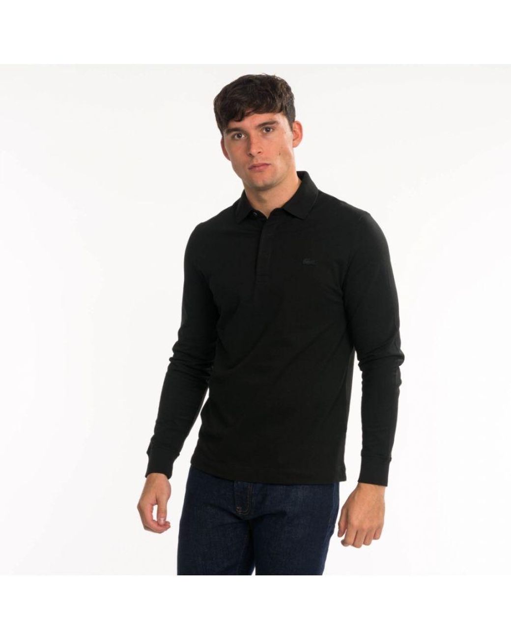 Lacoste Black Long Sleeve Polo for men