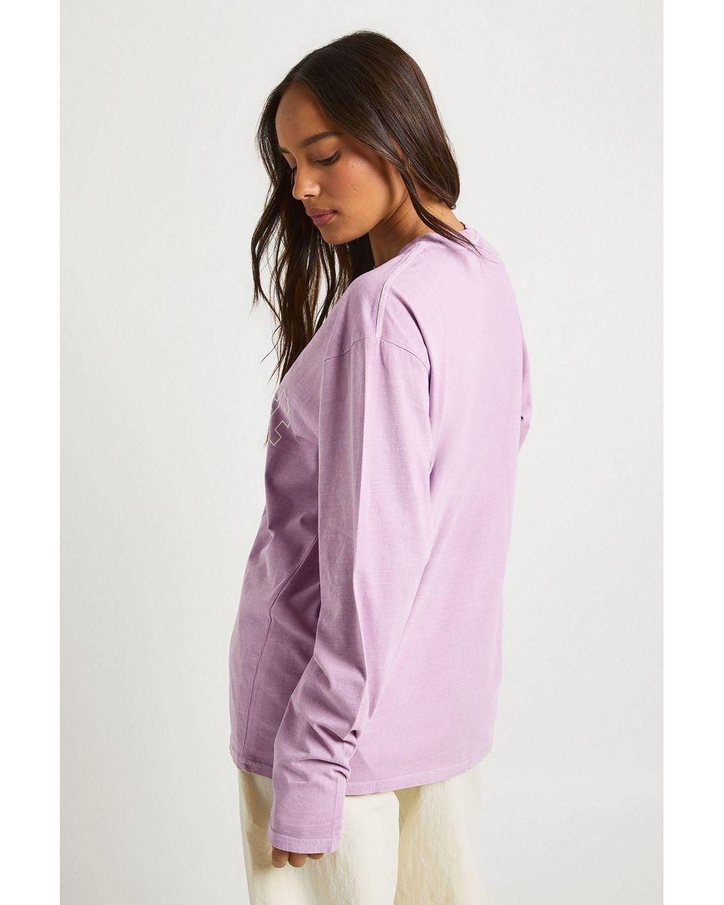 Boohoo Pink Florence Roses Printed Long Sleeve T-Shirt