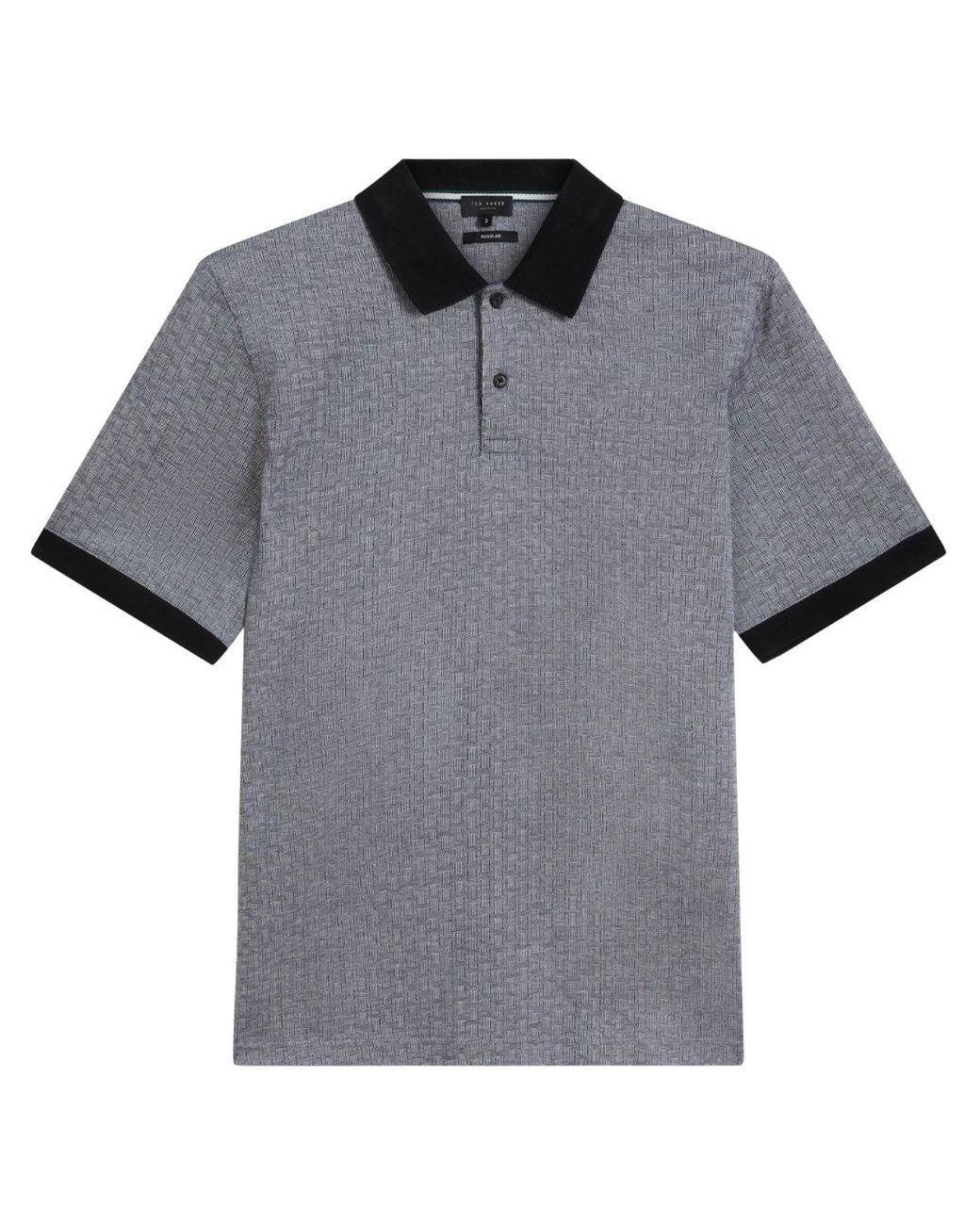 Ted Baker Gray Auguso Regular Tonal Jacquard Polo Shirt for men