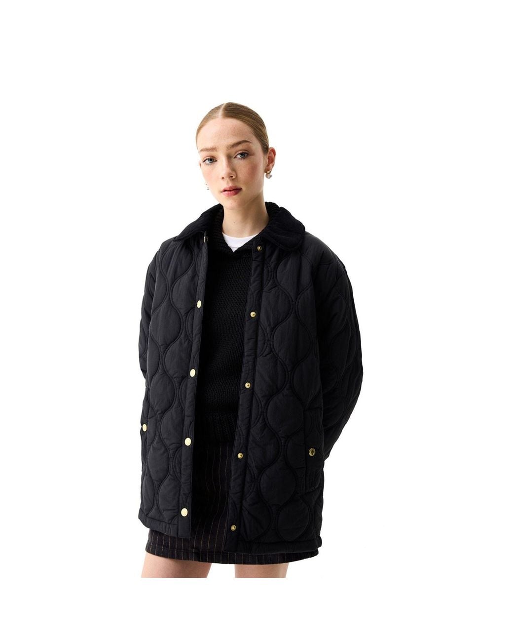 Hunter Black Witton Quilted Shacket Jackets Nylon for men