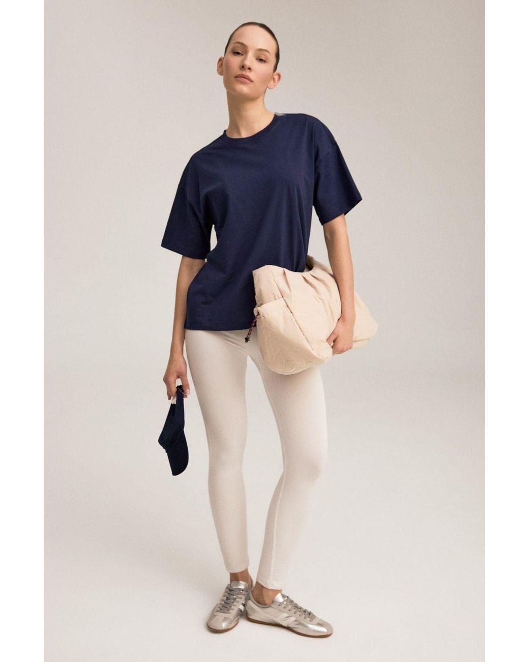 Grimelange Blue Oversized Crew Neck T-Shirt