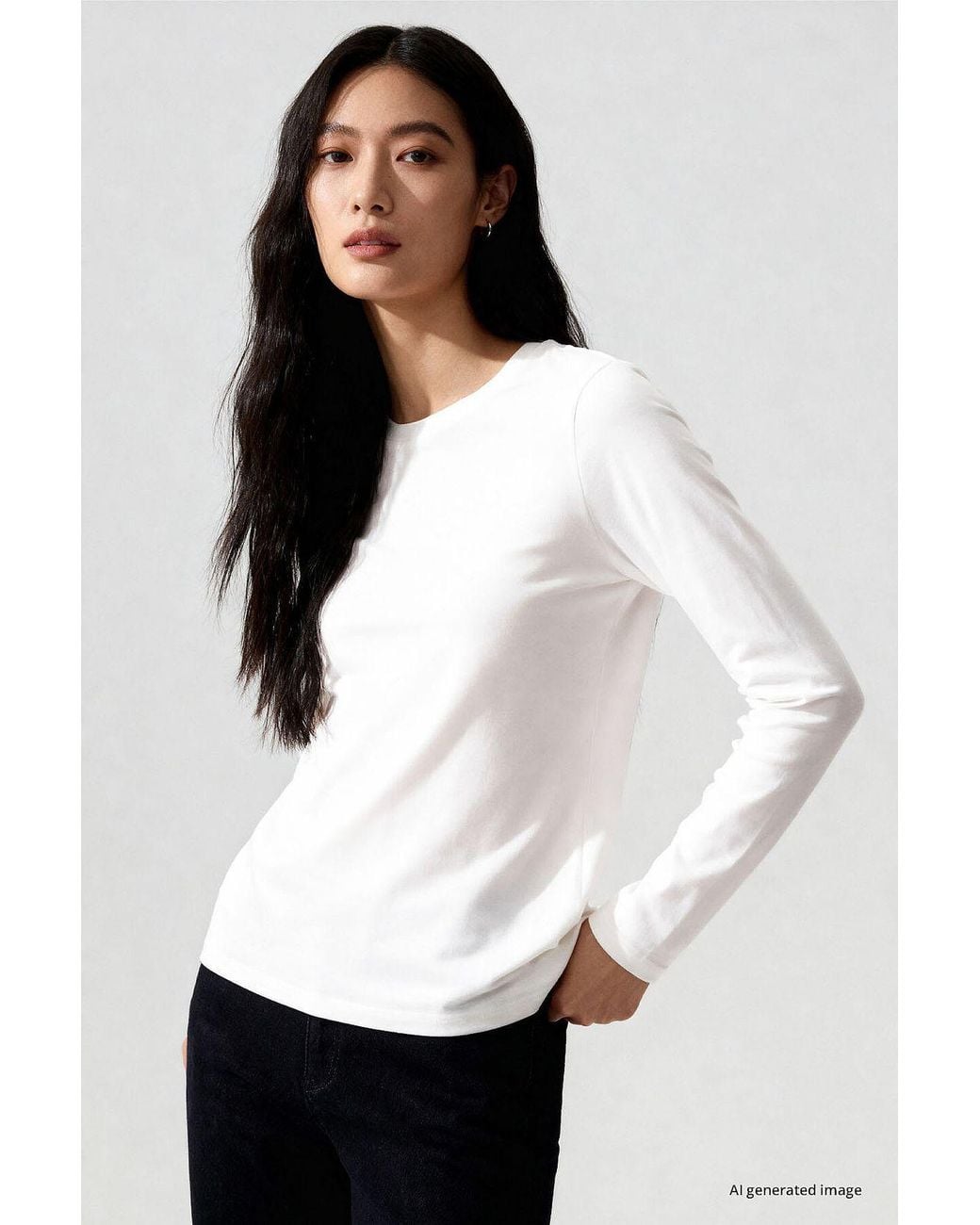 TOMMY LIFE White Cotton Elastane T-Shirt