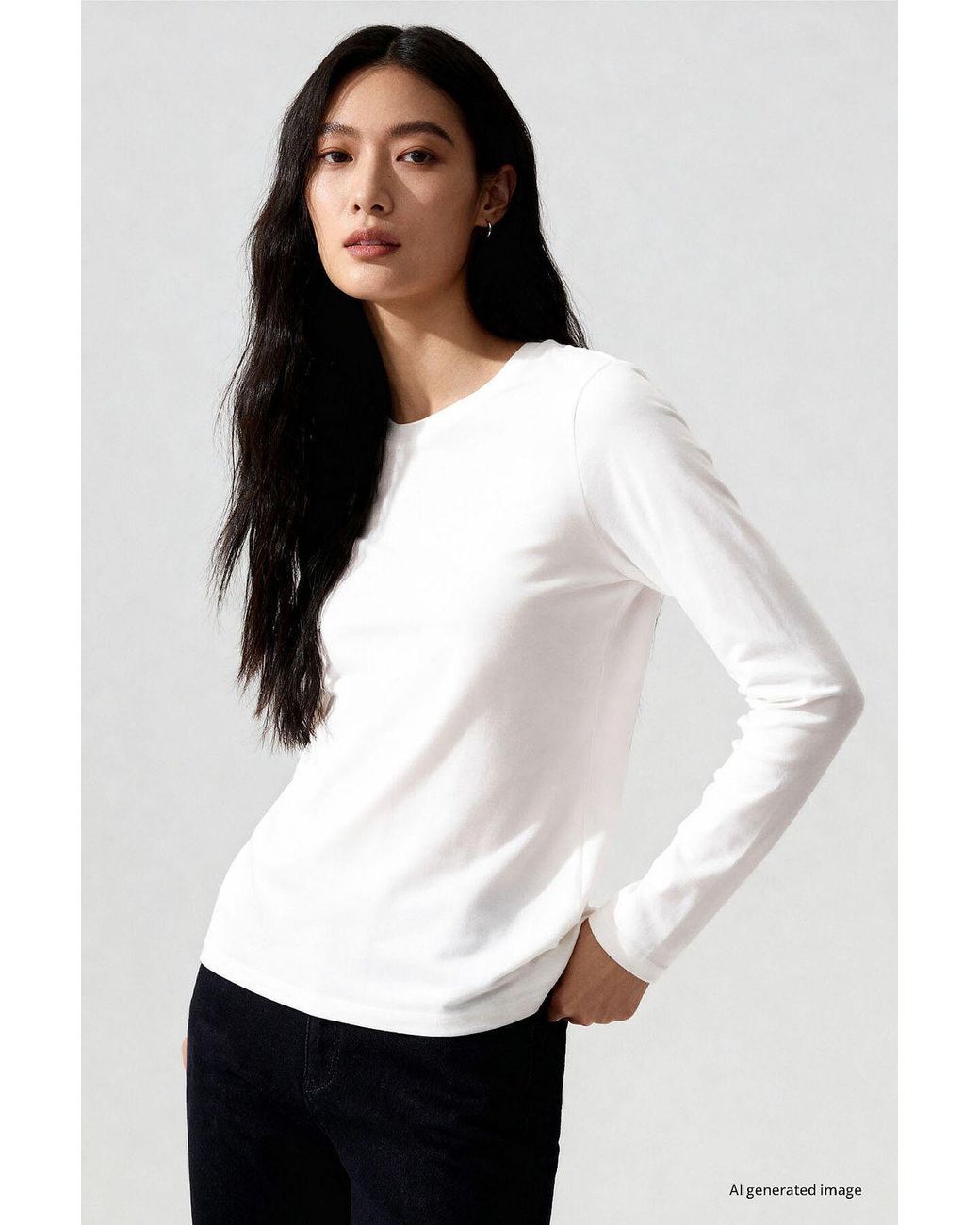 TOMMY LIFE White Cotton Elastane T-Shirt