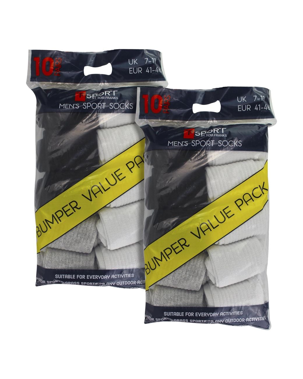 Sock Snob Black 20 Pack Multipack Sport Socks for men