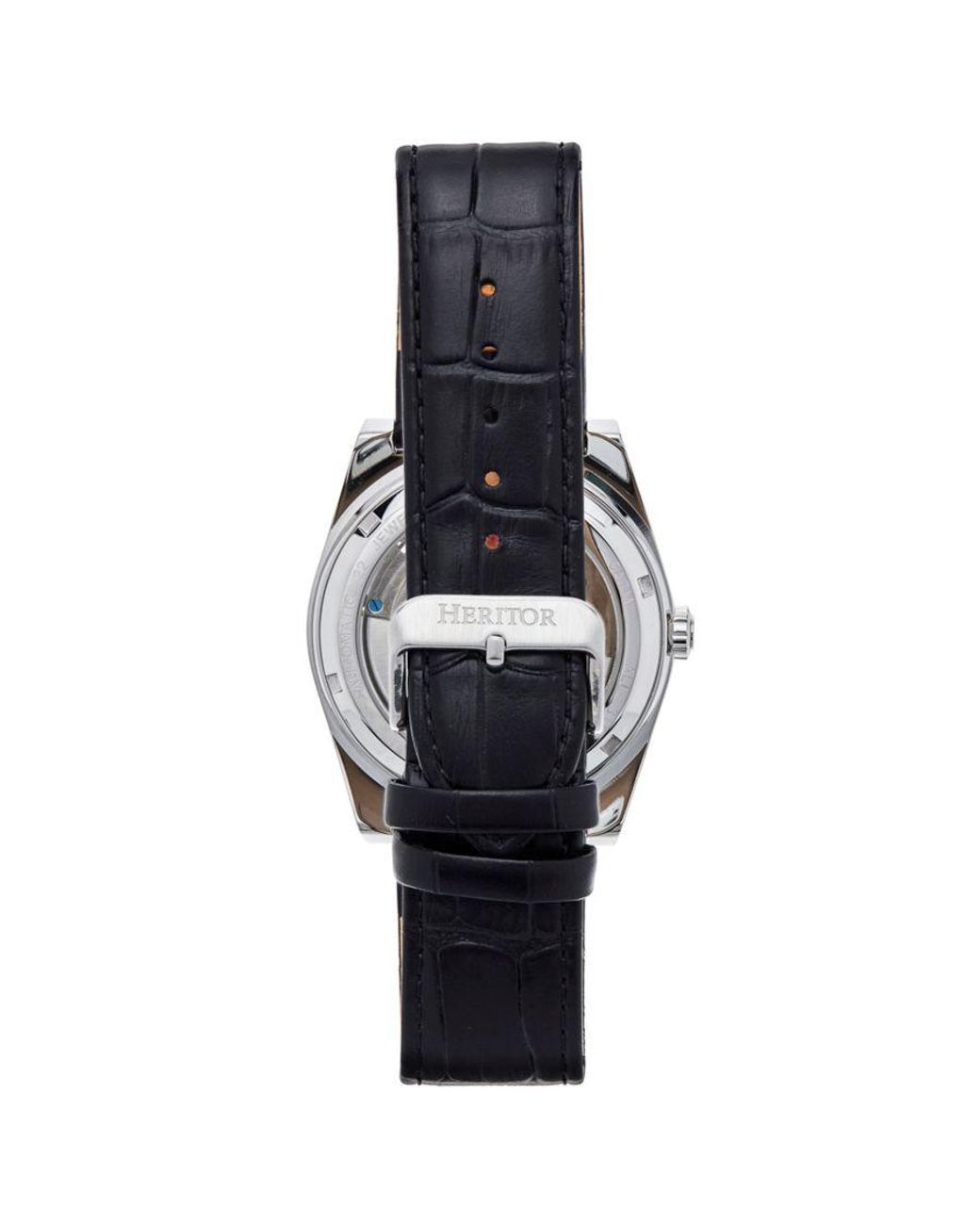 Heritor Black Daxton Semi Skeleton Watch for men