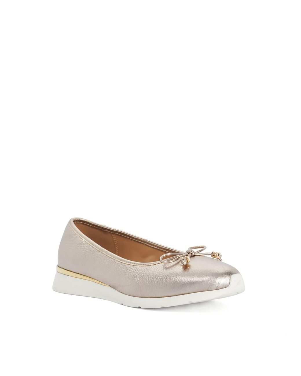 Dune White Highline Casual Ballet Flats
