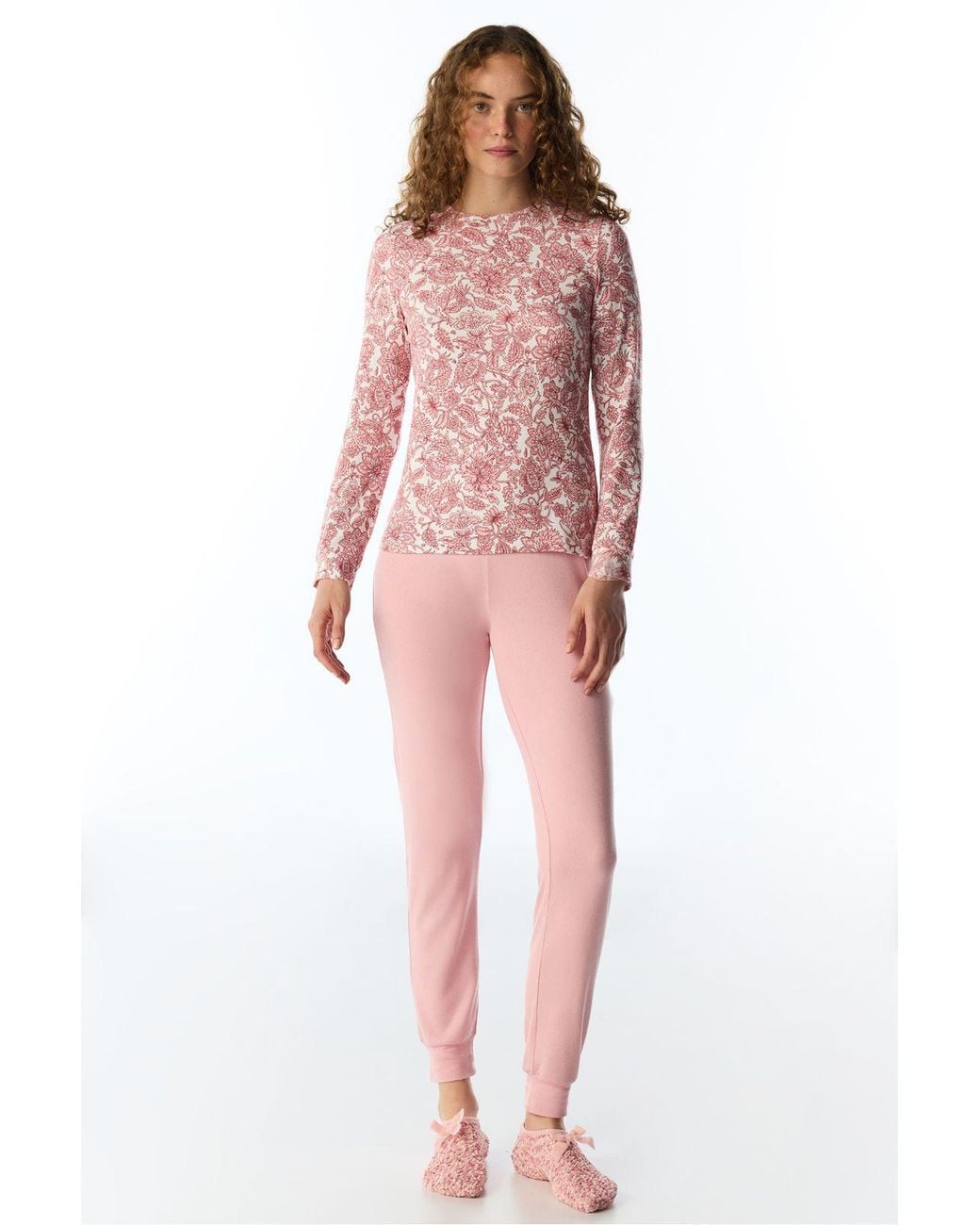 Penti Pink Countryside Printed Floral Long Sleeve T-Shirt Pajama Top