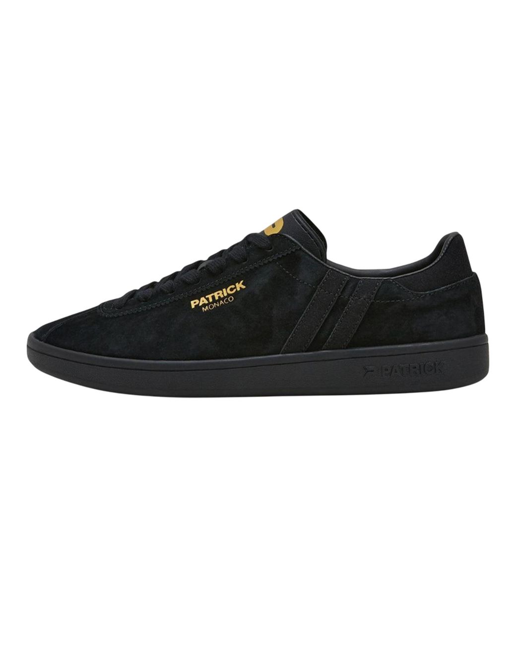 Patrick Black Monaco Suede Cupsole Trainers for men