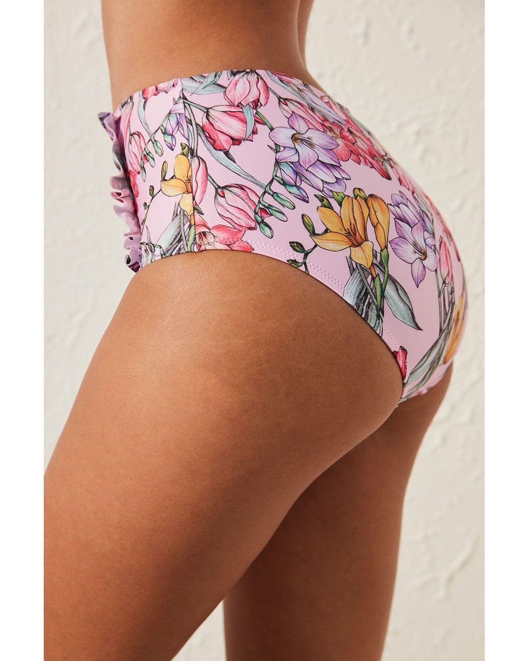 Penti Red High-Waist Floral Hipster Bikini Bottoms