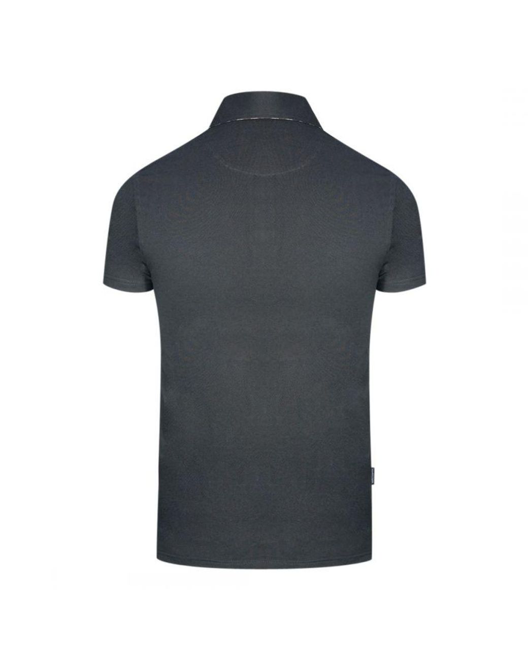Aquascutum Black Aldis Crest Block Logo Polo Shirt Cotton for men