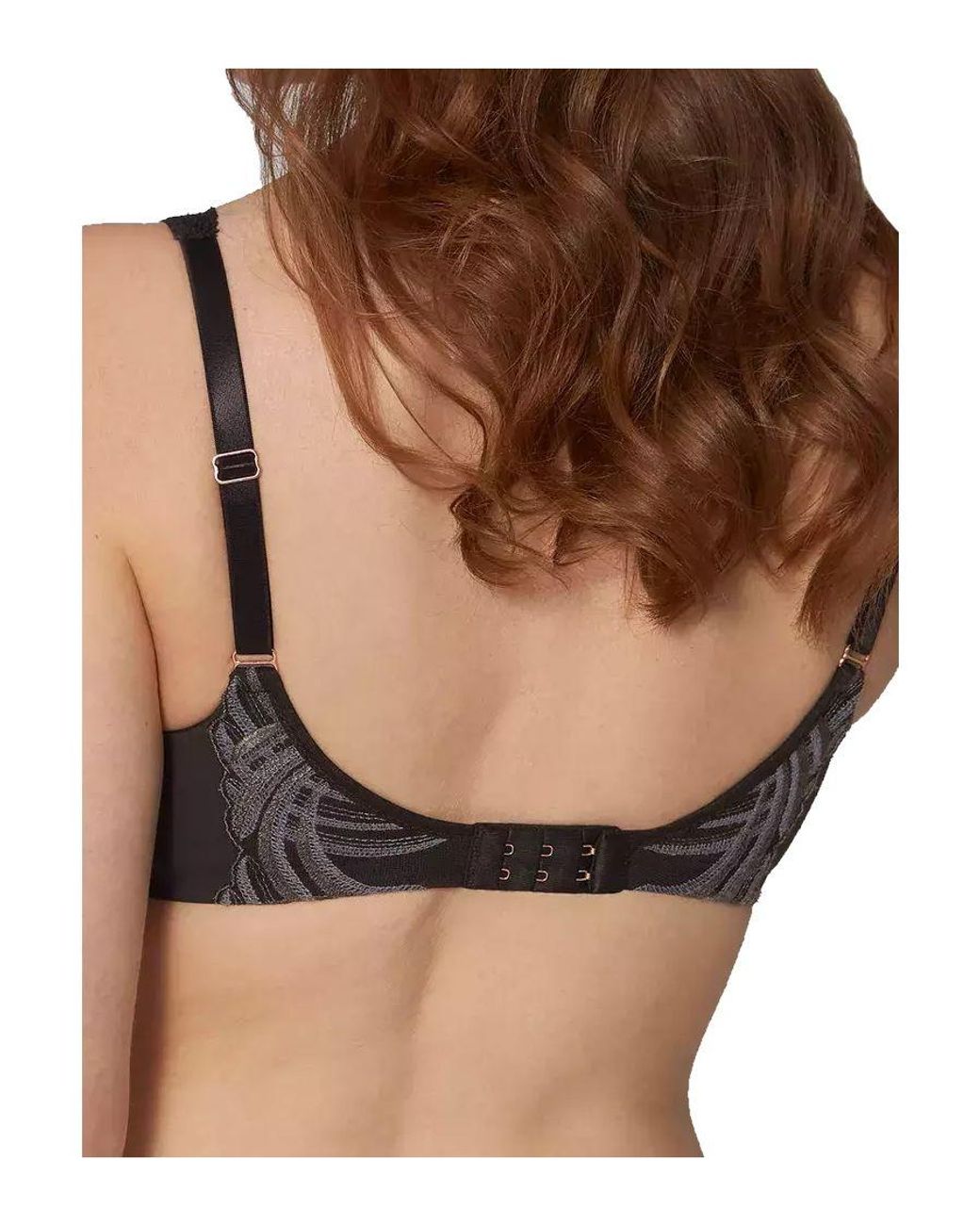 Triumph Black Lily Florale W01 Minimiser Bra