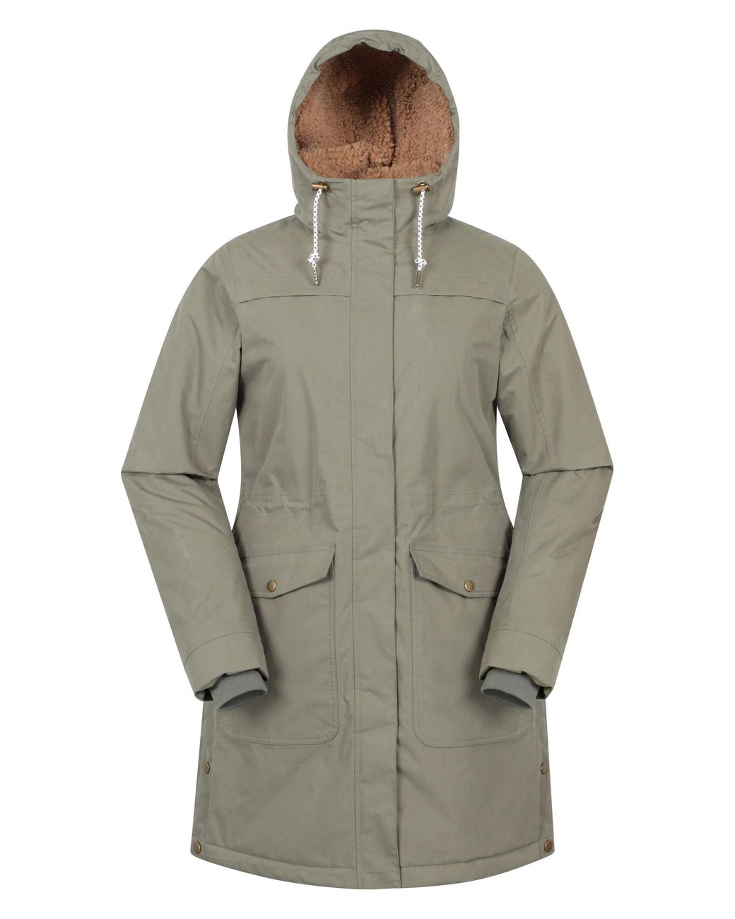 Mountain Warehouse Gray 'Acorn' Borg Lined Parka Jacket Waterproof Padded Coat Cotton