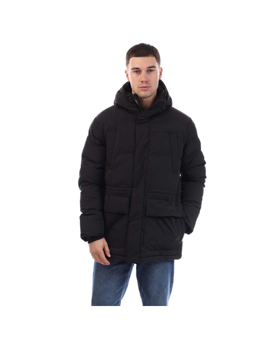 Duck and Cover Black Fletchley Puffer Jacket for men