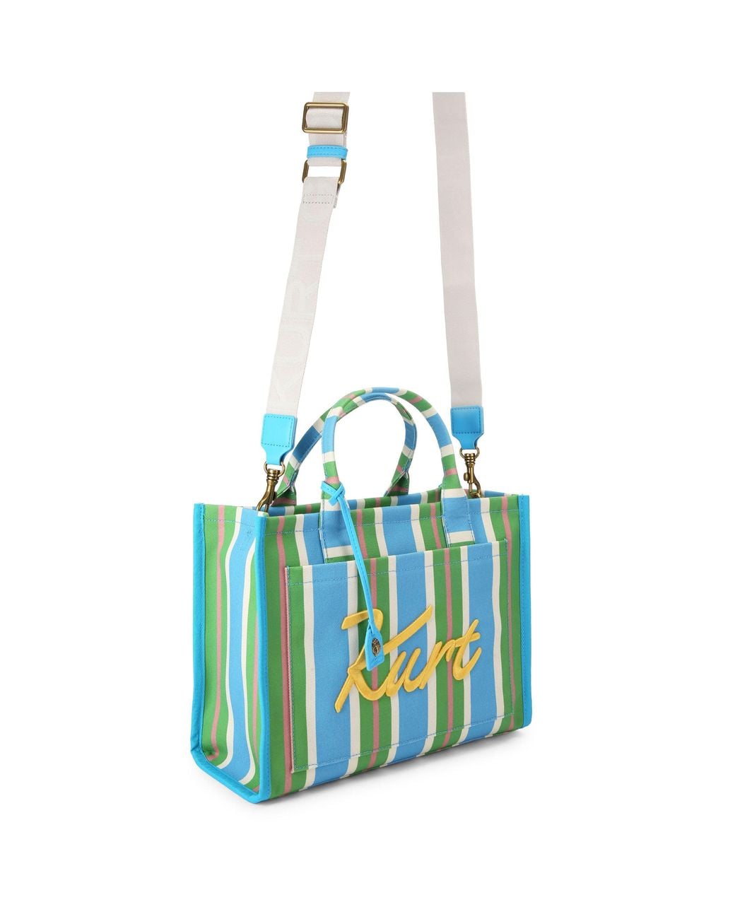 Kurt Geiger Blue Canvas Kc Tote Bag