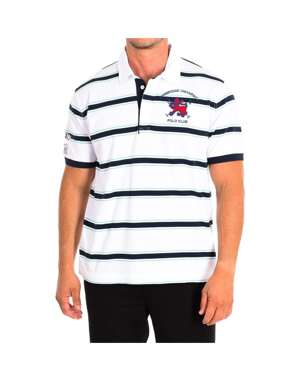 La Martina White Short Sleeve Polo Tmp321-Js328 for men