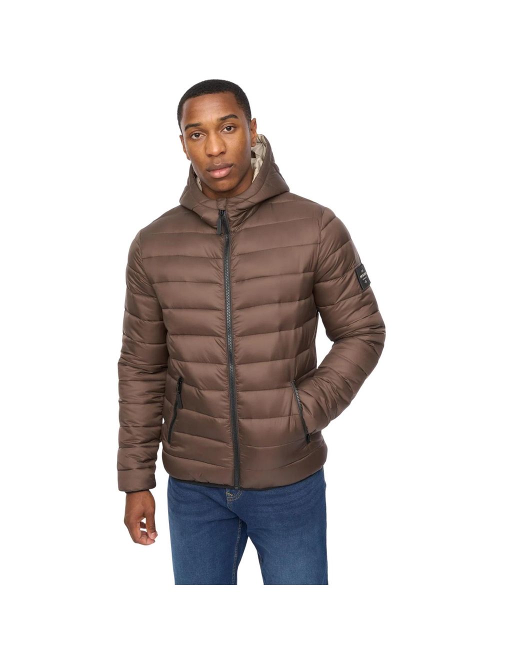 Crosshatch Brown Gattering Mve Jacket Nylon for men