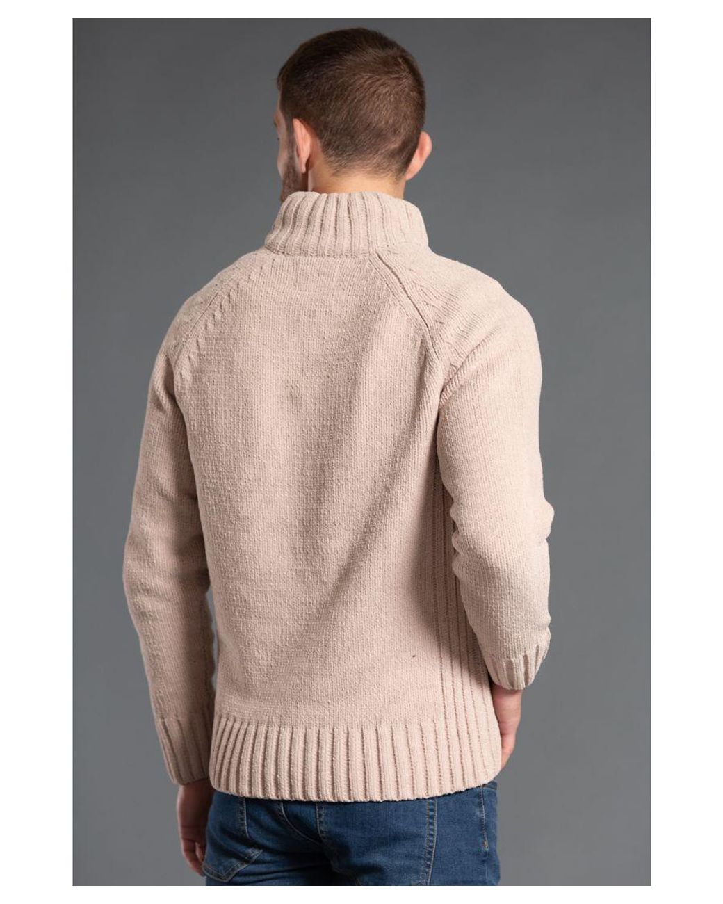 Kensington Eastside Gray 1/4 Zip Funnel Neck Jumper for men