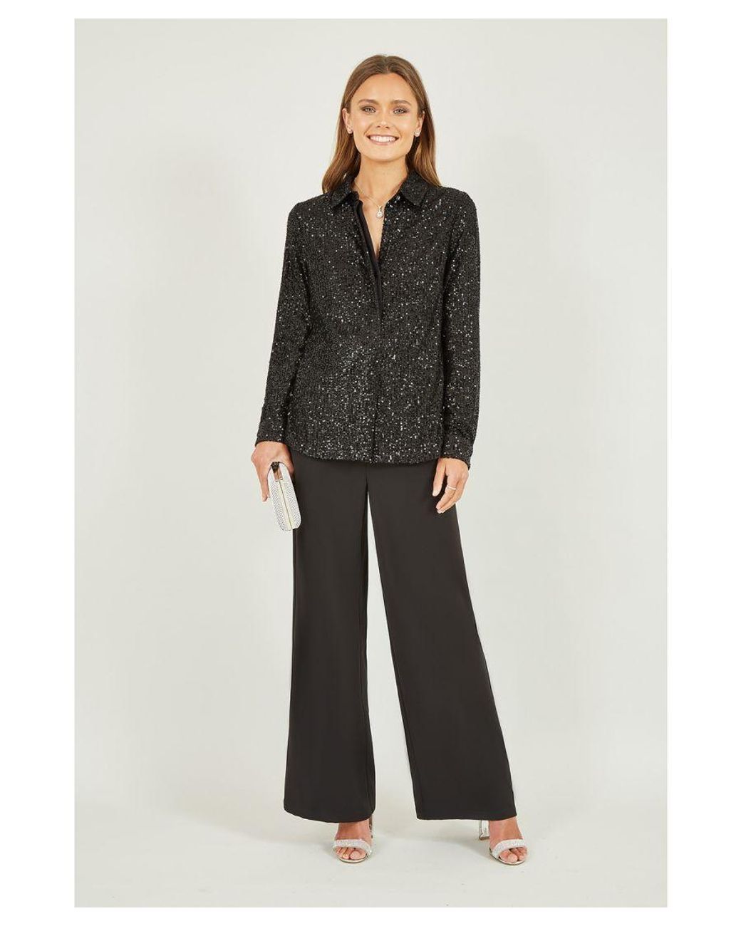 Yumi' Gray Sequin Shirt
