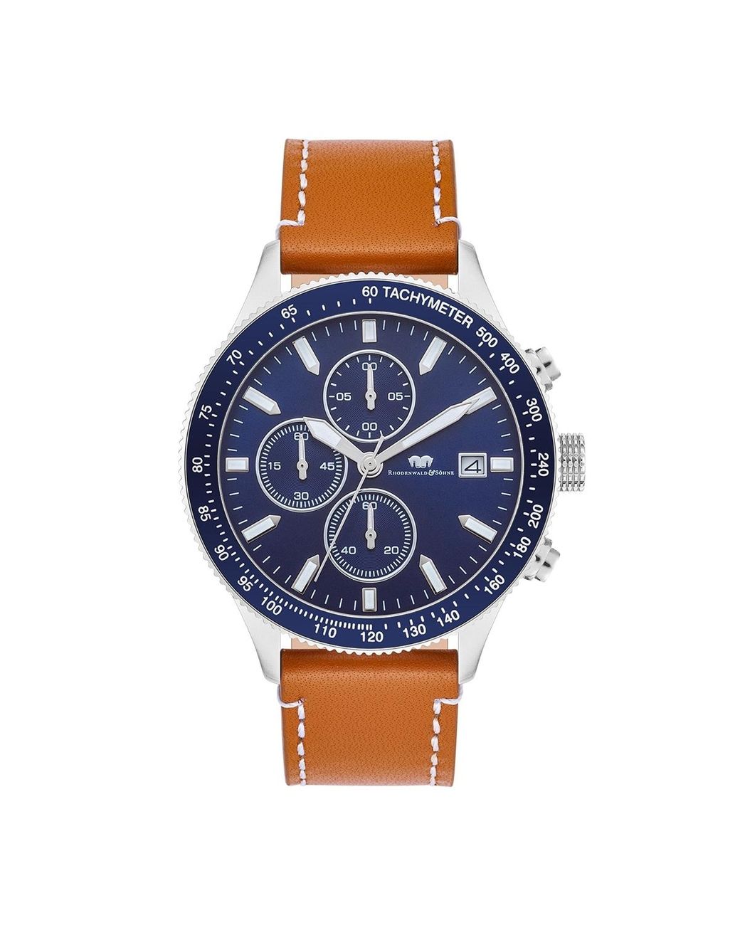 Rhodenwald & Söhne Blue Stainless Steel Watch 43Mm for men