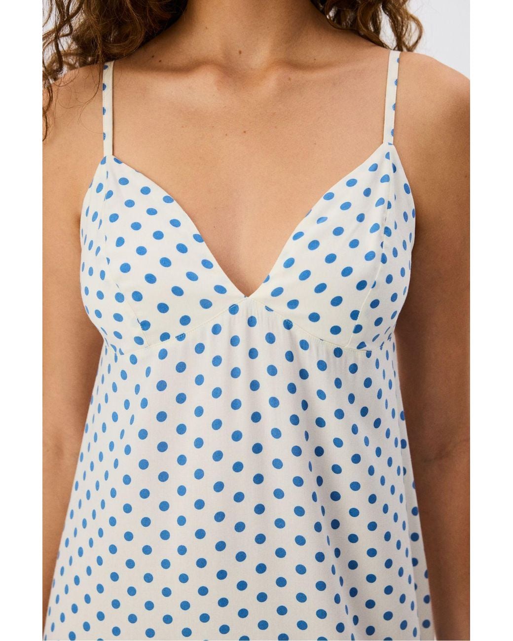 Penti White Vacation Polka Dot Nightgown