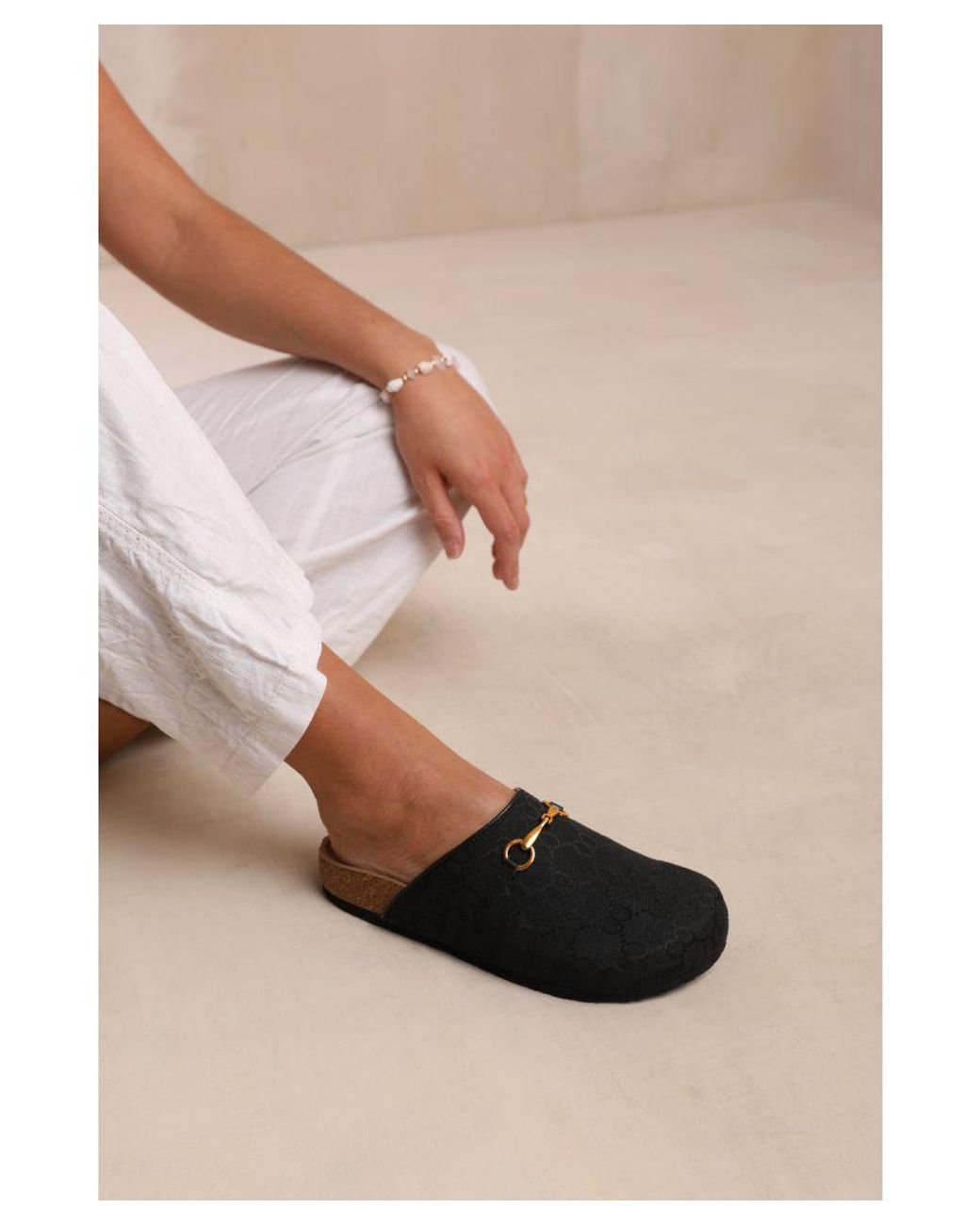 Where's That From Black Wheres 'Dublin' Open Back Slip On Loafer With Detail