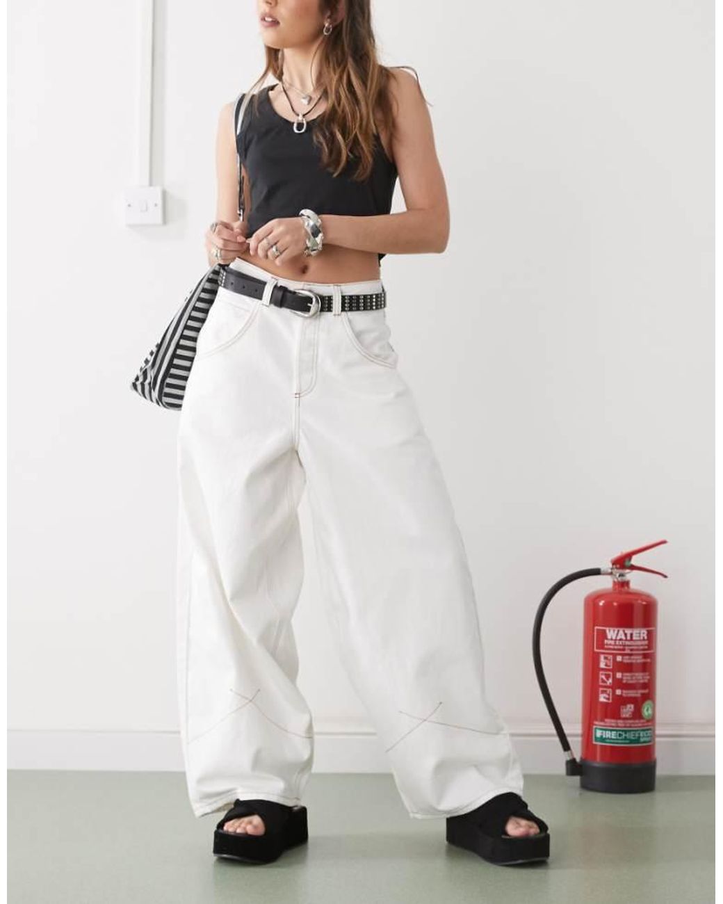 Collusion White Xl Balloon Jean