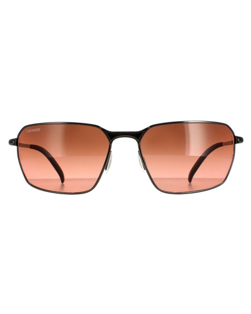Serengeti Brown Rectangle Shiny Dark Gunmetal Mineral Polarized Drivers Gradient Shelton for men