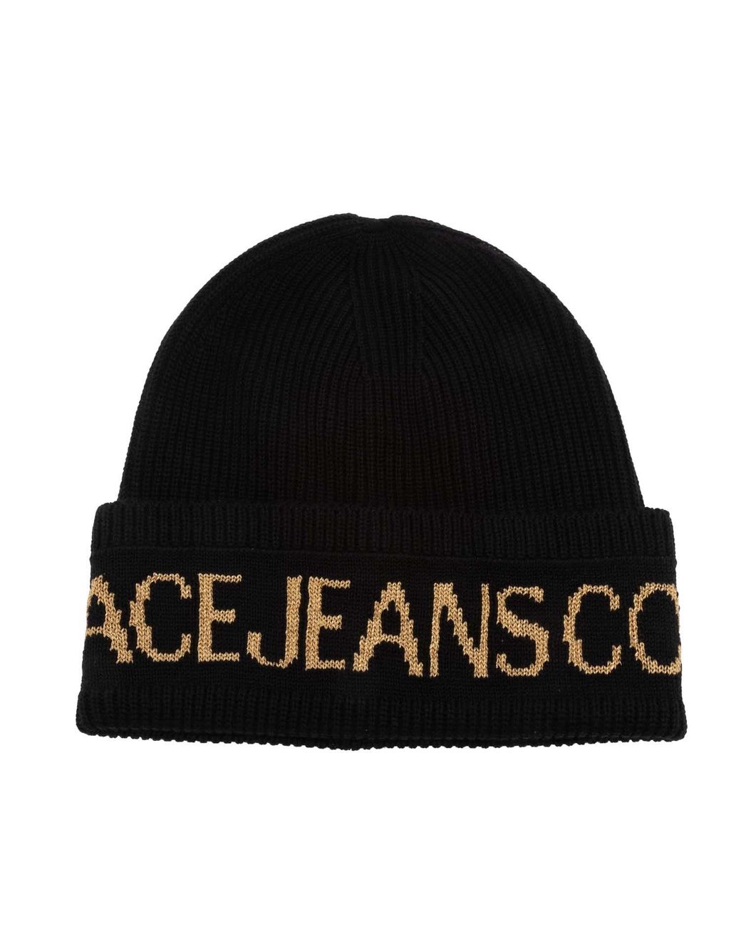 Versace Jeans Couture Men's Wool and Acrylic Beanie Black
