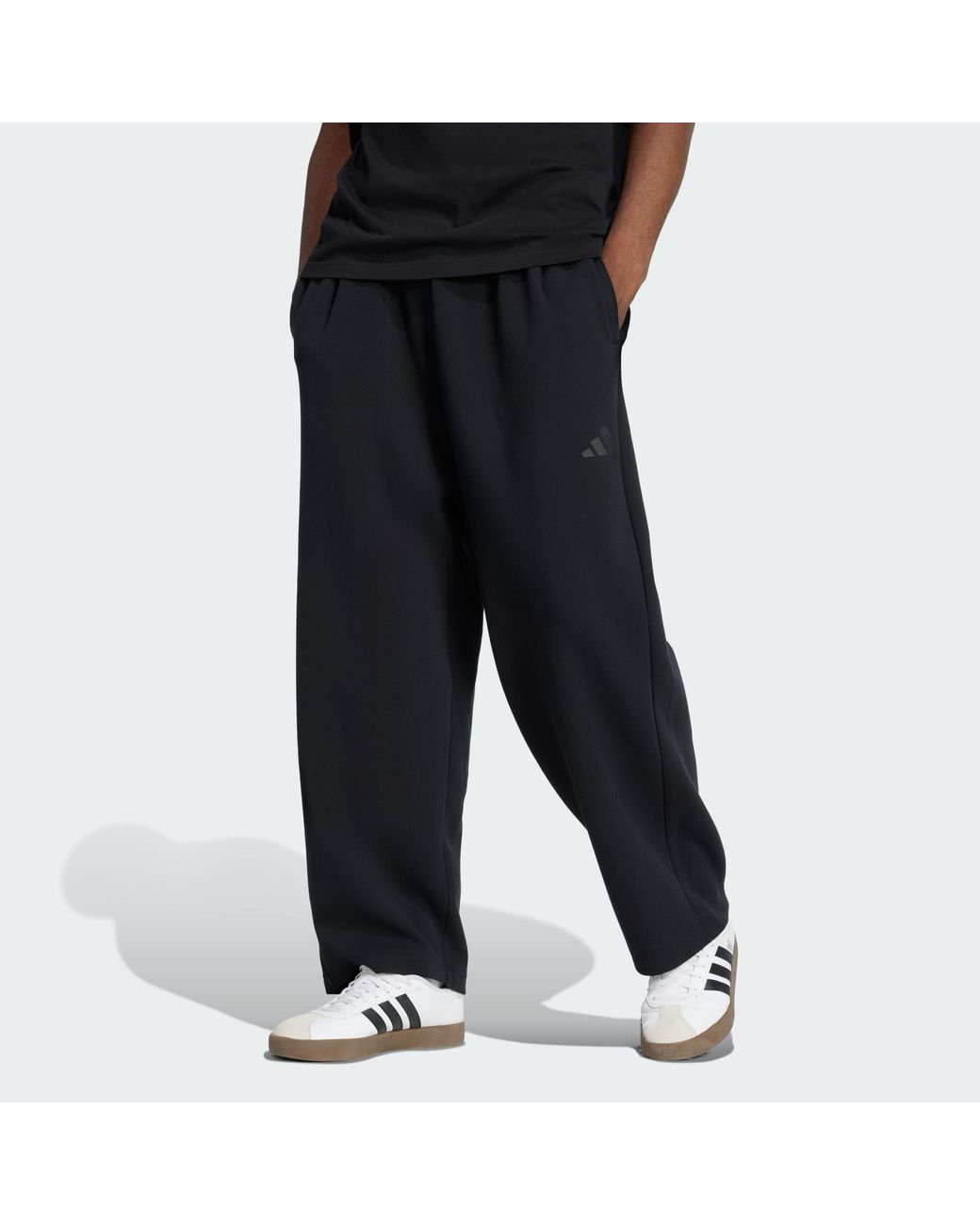Adidas Black Soft Lux Straight Leg Pants for men