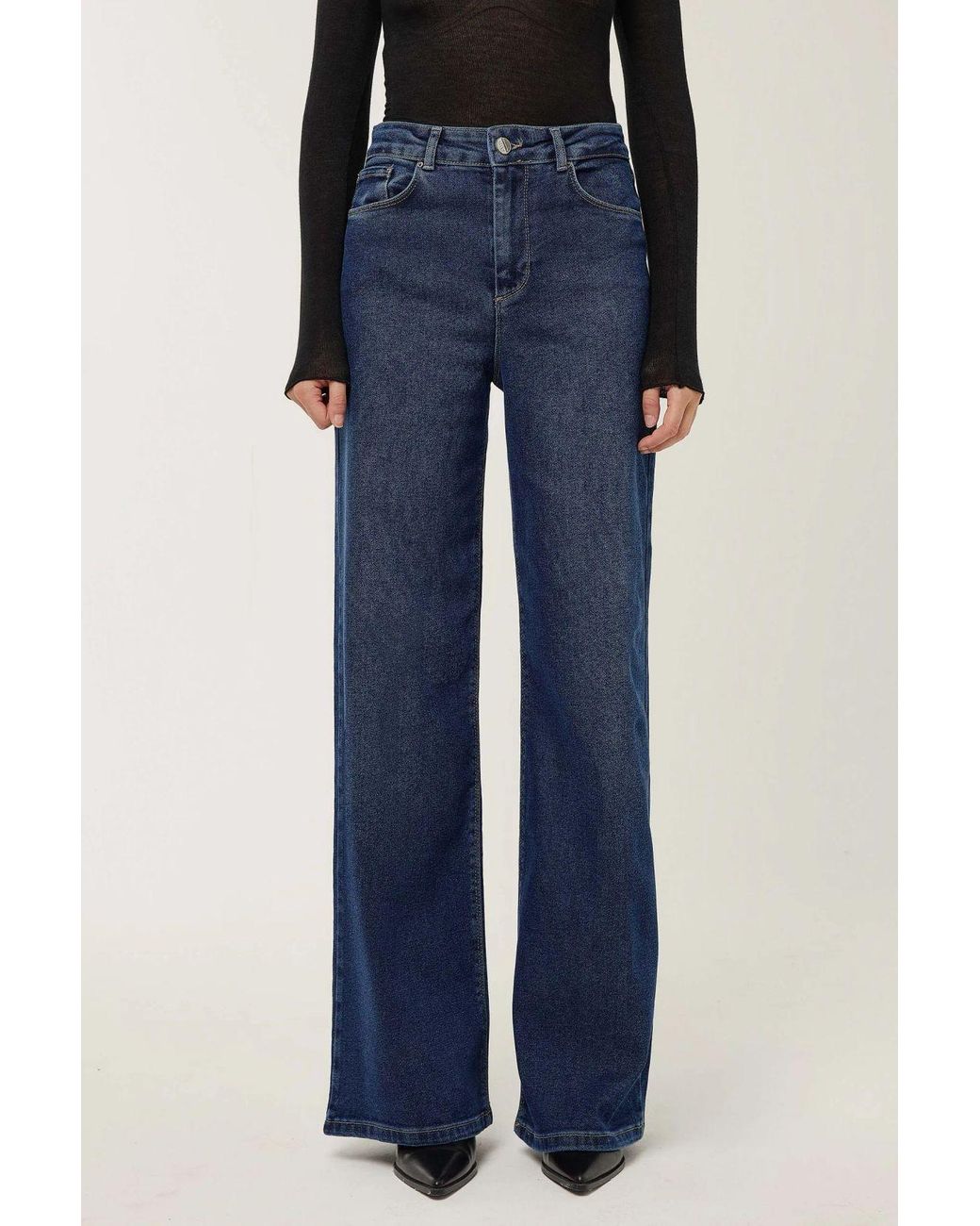 Hiccup Blue High Waist Wide Leg Jeans