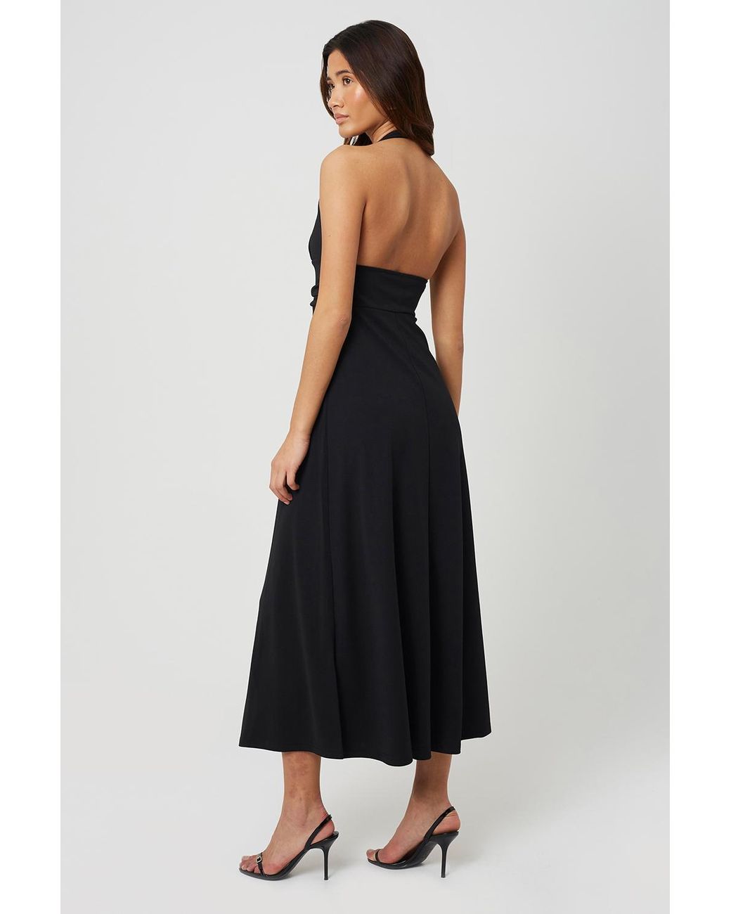 Brave Soul Black Jersey Halterneck Midi Dress
