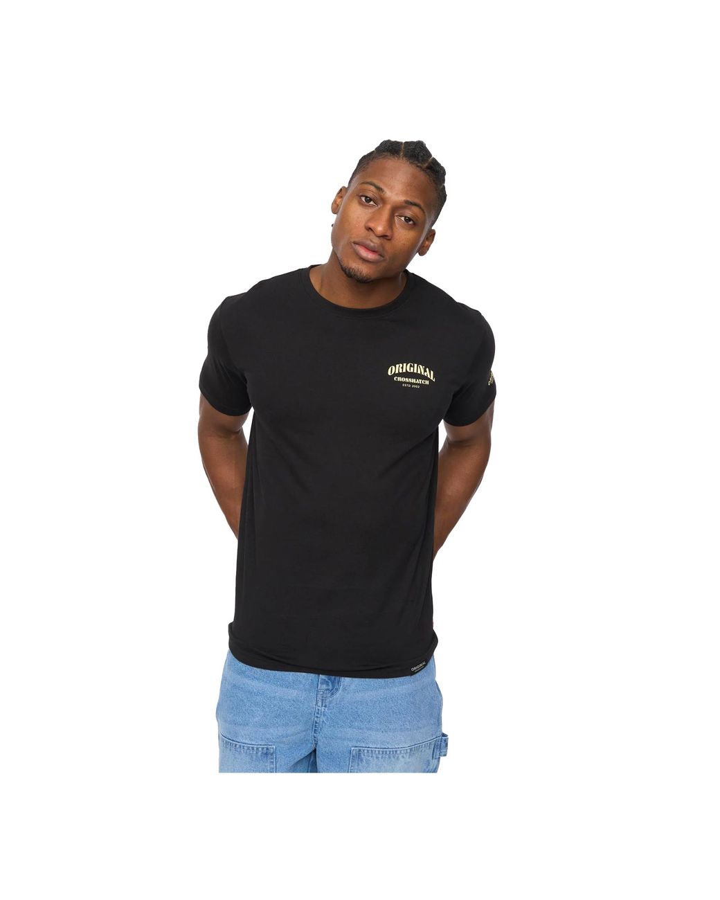 Crosshatch Black Labstock T-Shirt Cotton for men