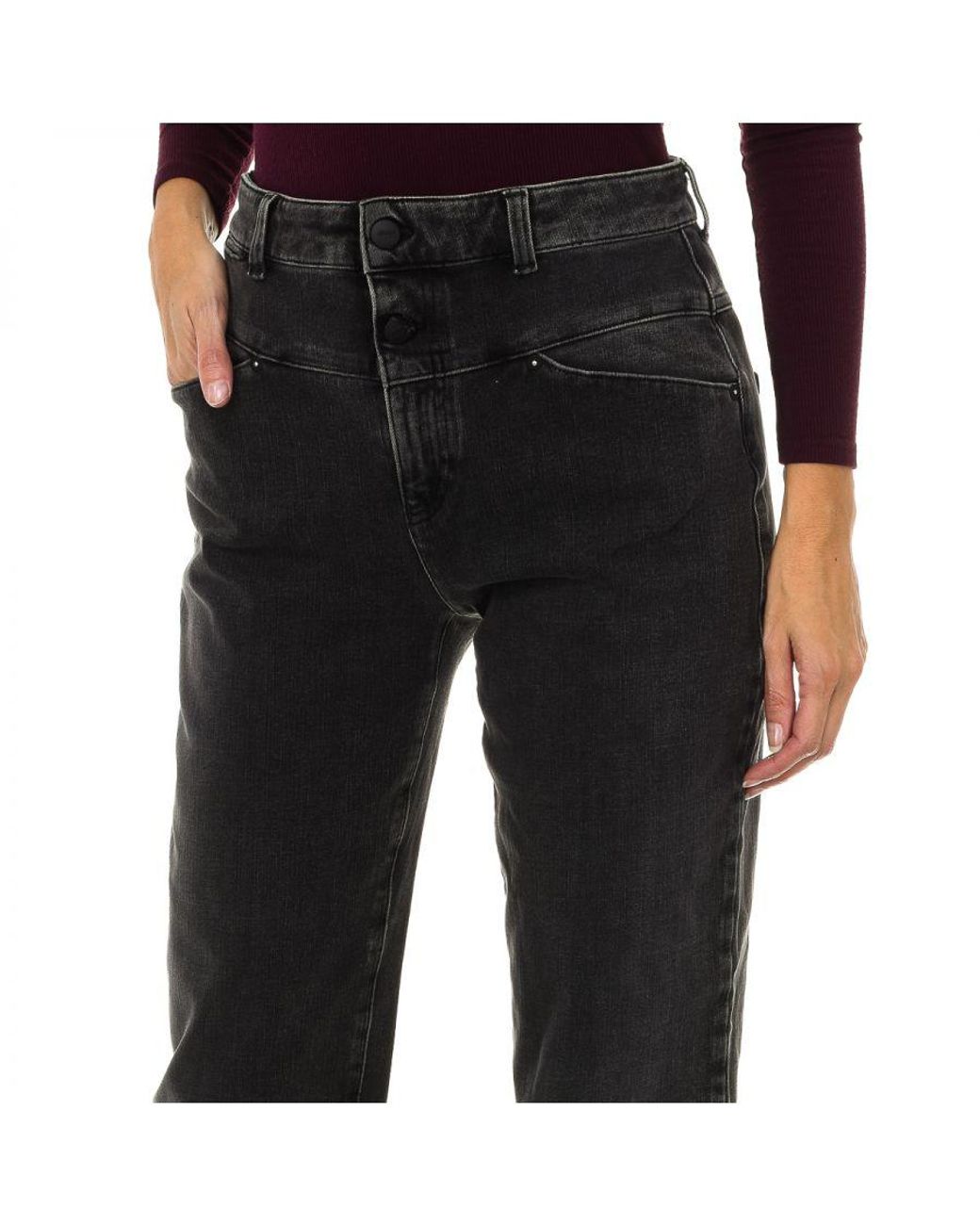 Armani Black Long Stretch Denim Pants 6Y5J14-5D26Z