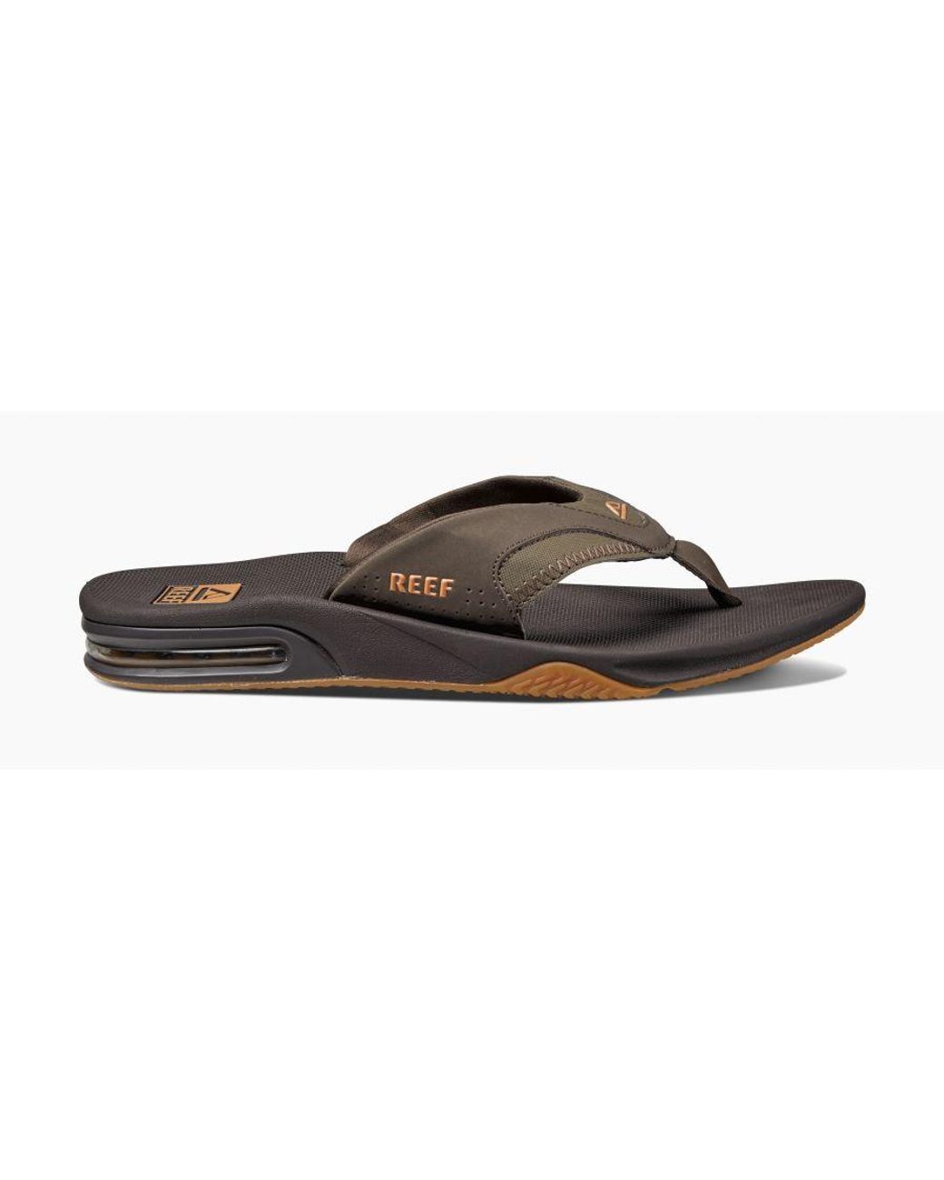 Reef Black Fanning Flip-Flop/Gum Rubber/Plastic for men