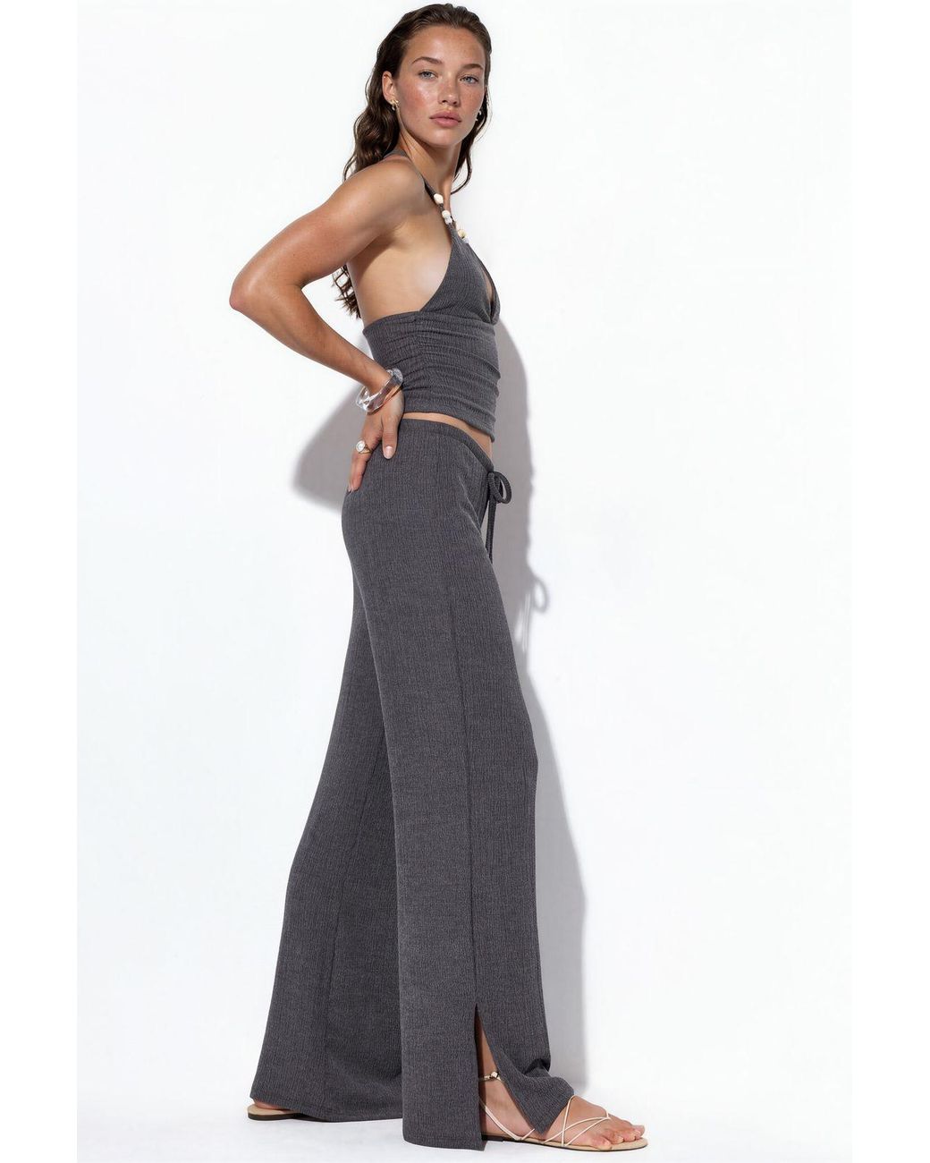 Busem Blue Straight-Leg Crepe Trousers