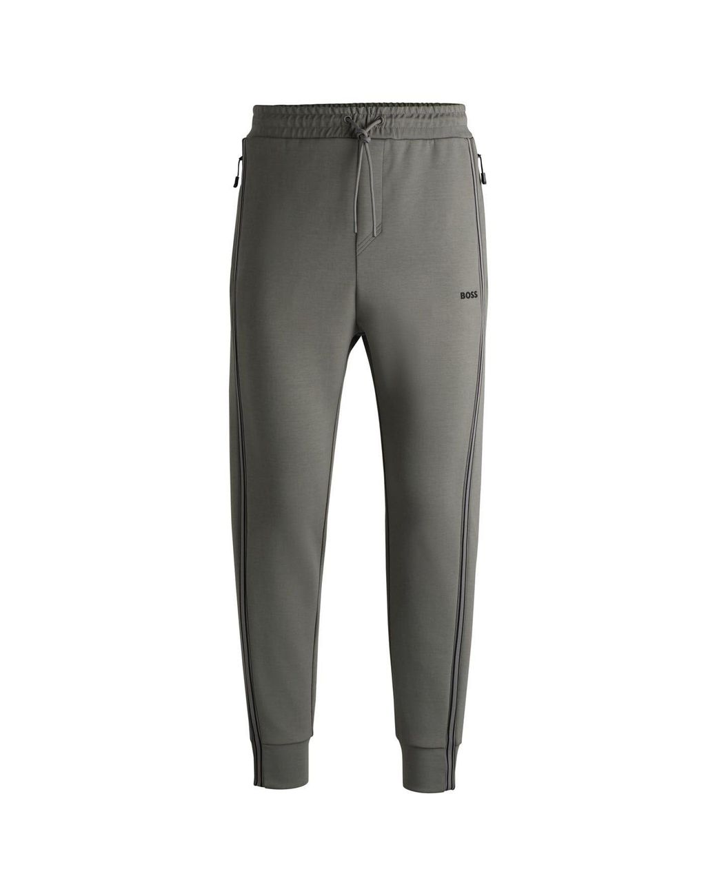 Boss Gray Hbg Hadiko Jogging Bottoms, Elasticated Waistband for men