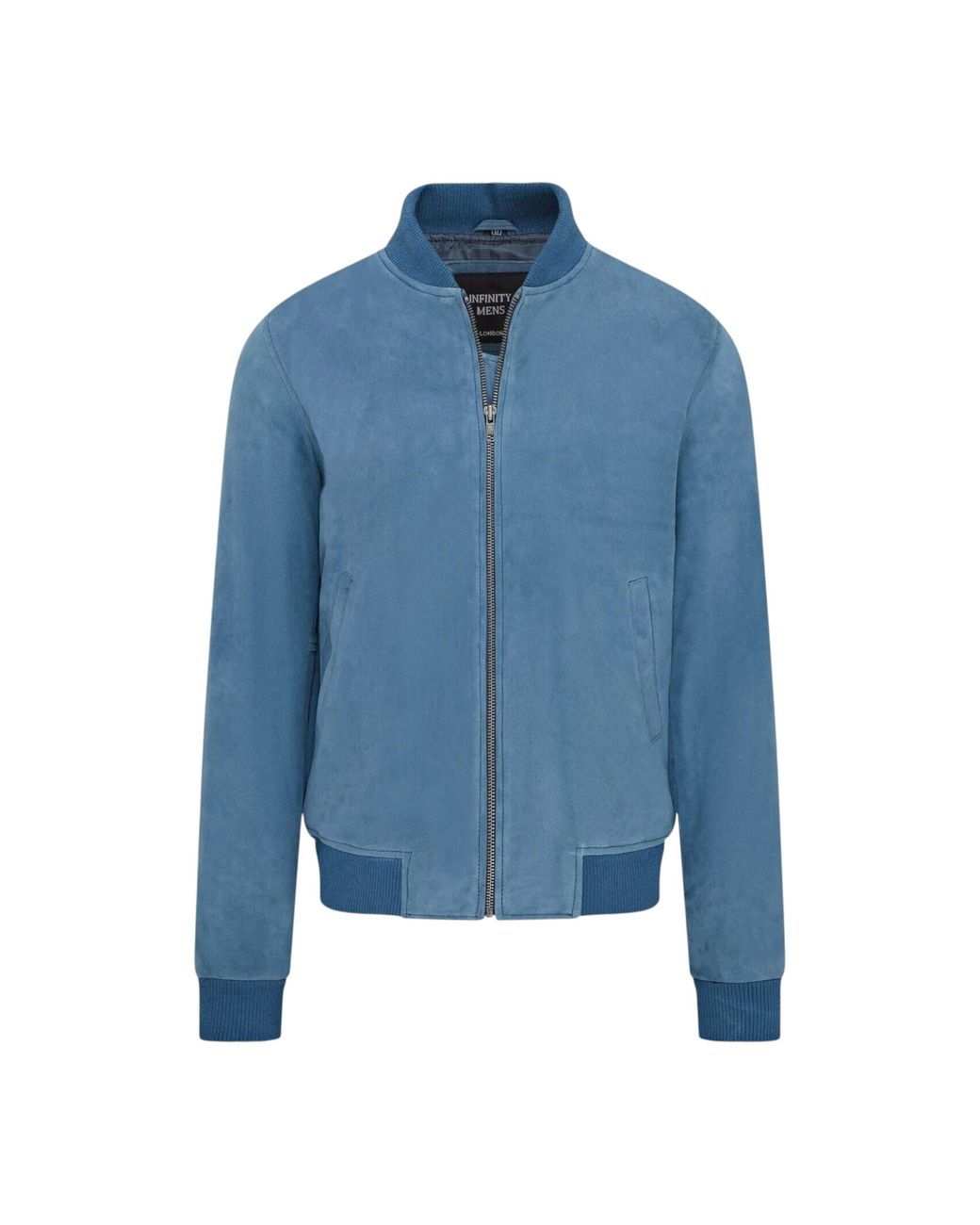 Infinity Leather Blue Goat Suede Ma-1 Bomber Jacket-Antalya for men