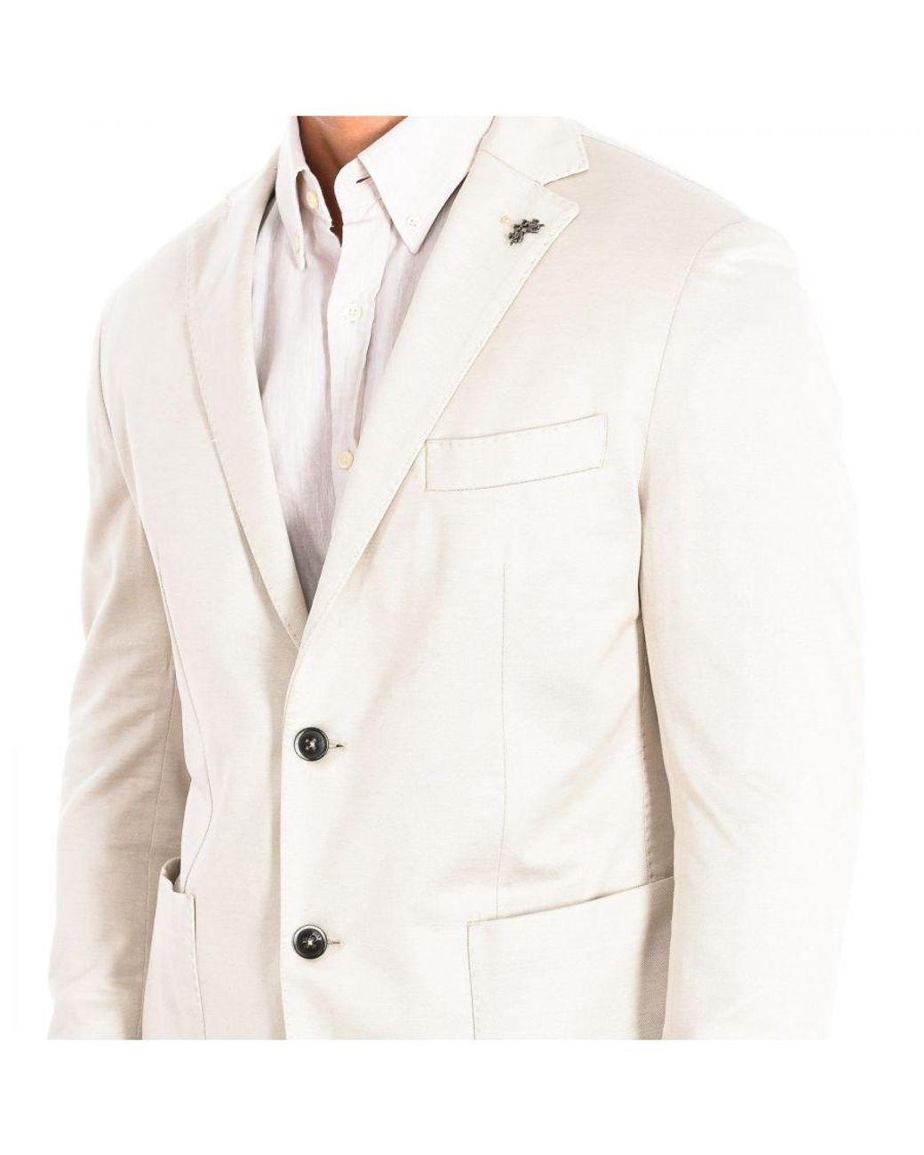 La Martina Natural Long-Sleeved Blazer With Regular Fit Pmja01-Js238 for men