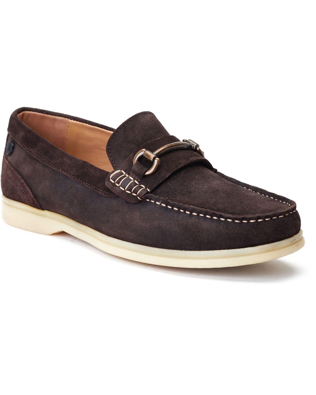 Base London Blue Snapper Leather Burnt Loafers for men